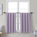 Simplebrand Ava Lilac Short 36 Inches Blackout Curtain 2 Panels Set, Half Window Rod Pocket Privacy Curtain Tiers for Kitchen, Curtains Bla…