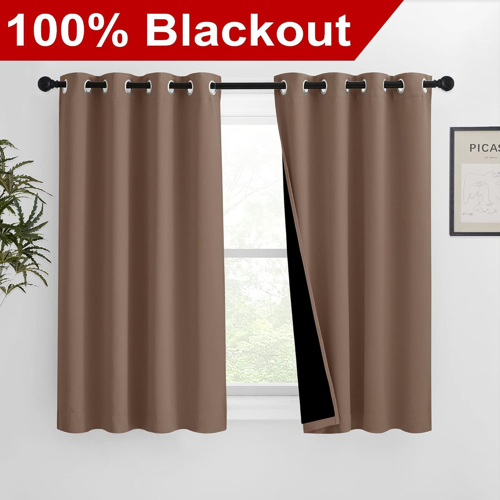 Nicetown Bedroom Full Blackout Curtain Panels, Super Thick Insulated Window Covers, Keeping Out Cold Air and Heat 100% Blackout Blinds with…