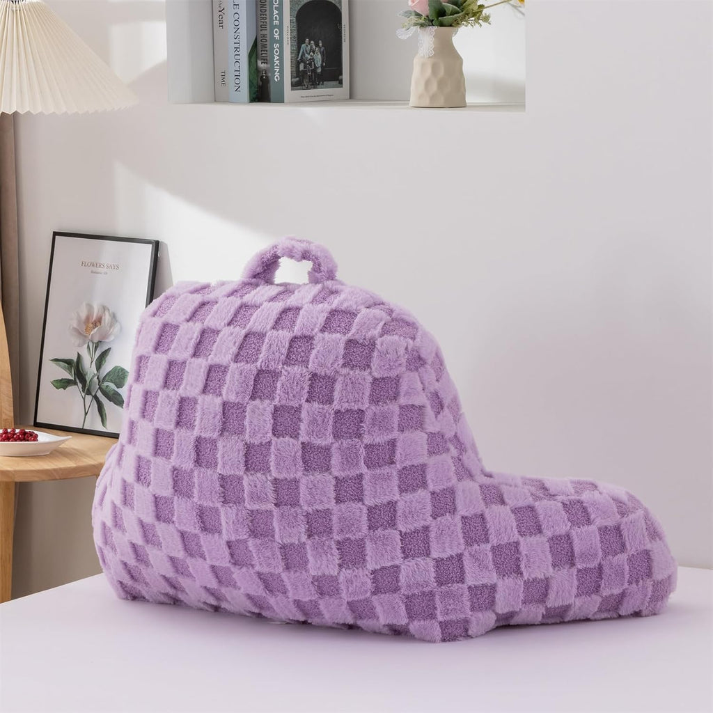 Aimuan Reading Pillow Checkered Bed Rest Wedge Backrest Checkerboard Pillow with Arms Back Support for Sitting Up in Bed Cushion Incline…