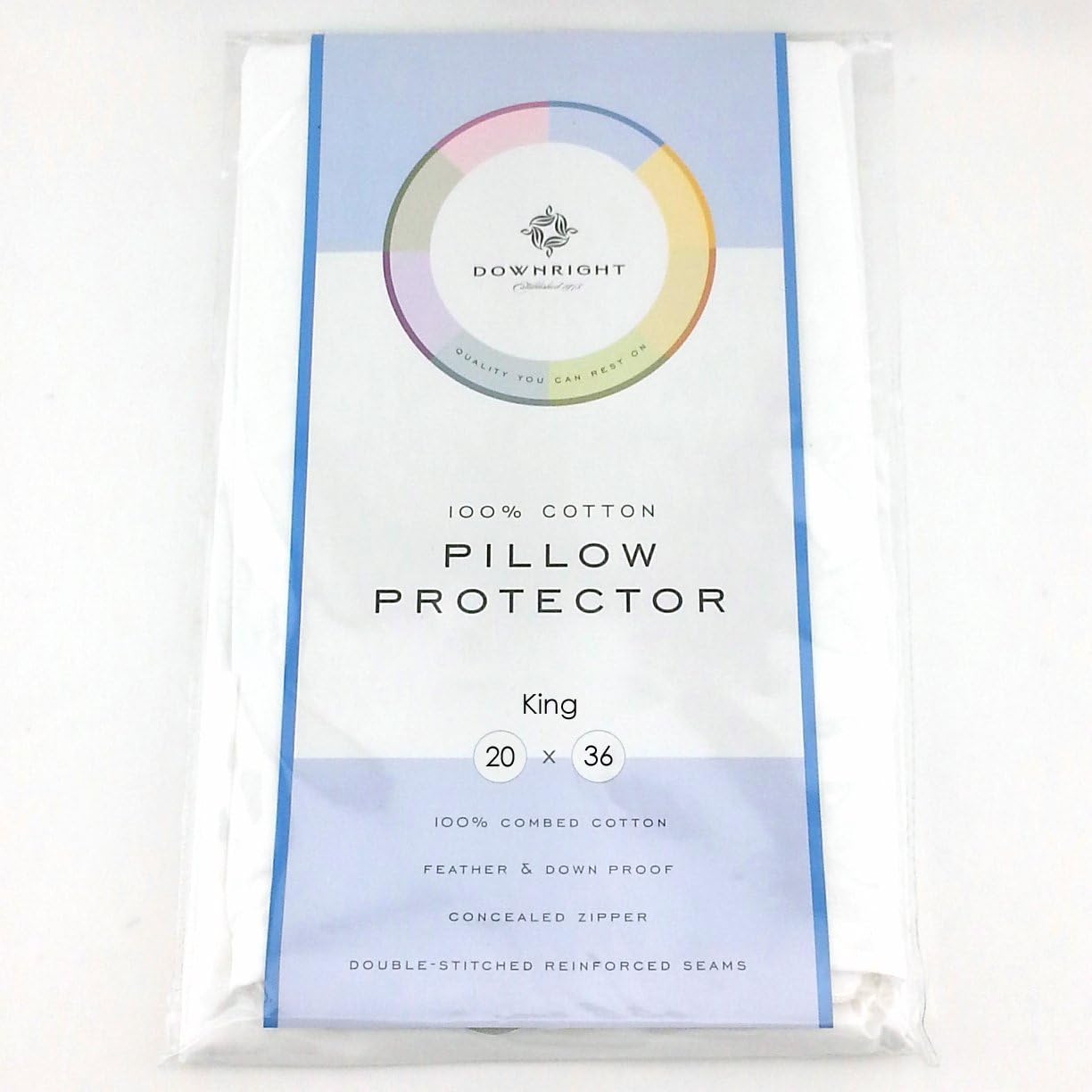 Downright Ltd. 100% Cotton Pillow Protector (1, King (20" x 36"))