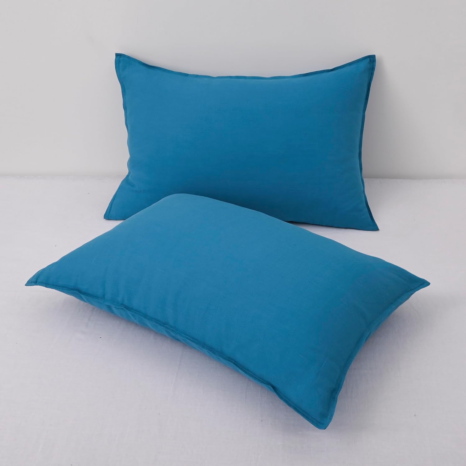 Chuffed Linen Pillowcases 2 Pack 100% Linen Standard Pillow Cases, Breathable and Cooling Washed Pillowshams with Zipper Closure, 20x30 Inc…