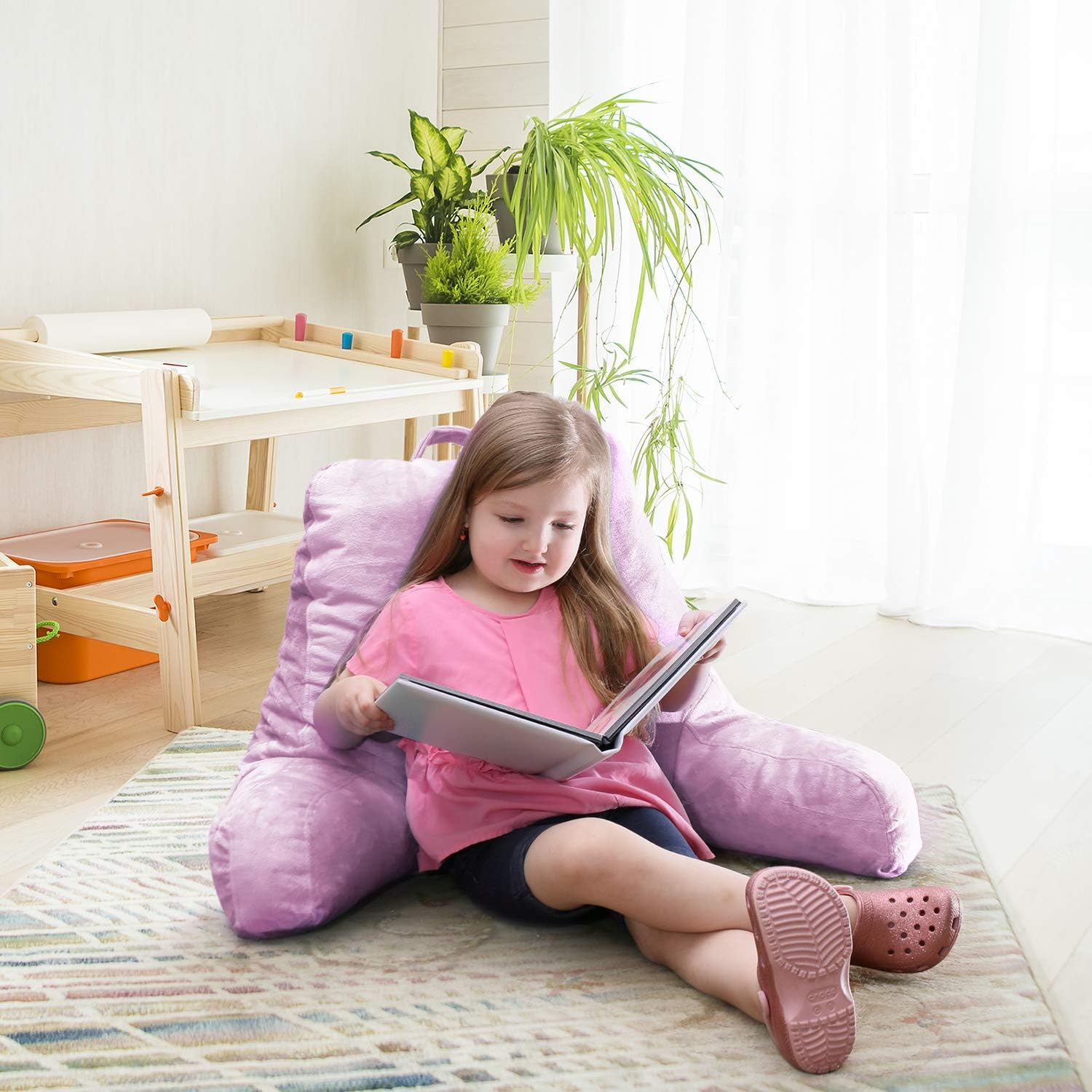 Nestl Reading Pillow with Shredded Memory Foam, Designed for Sitting Up in Bed and Couch, Back and Arms Adjustable Support for Adult &…