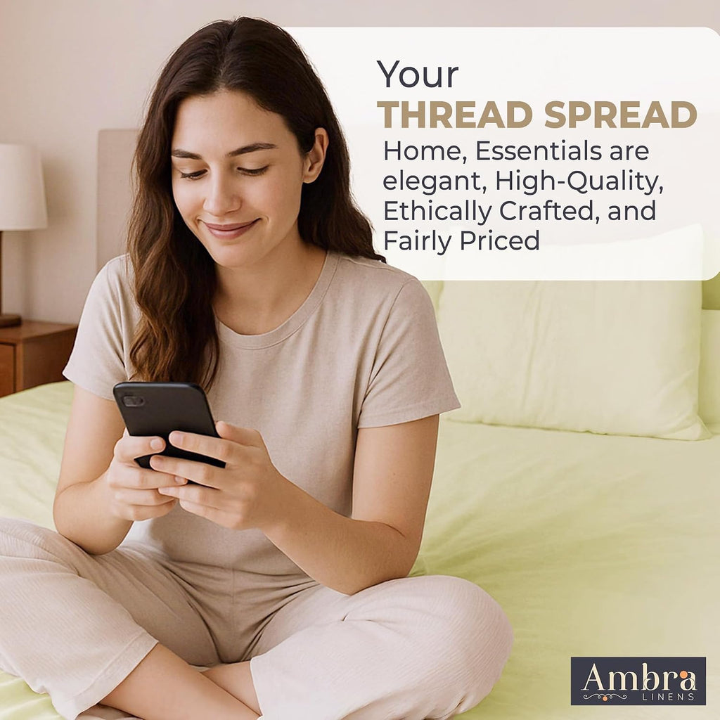 Ambra Linens 100% Organic Cotton Sheets for Full Size Bed - 4 PC Organic Full Size Sheets Set - Soft, Comfy, Breathable & Cooling - 16” Dee…
