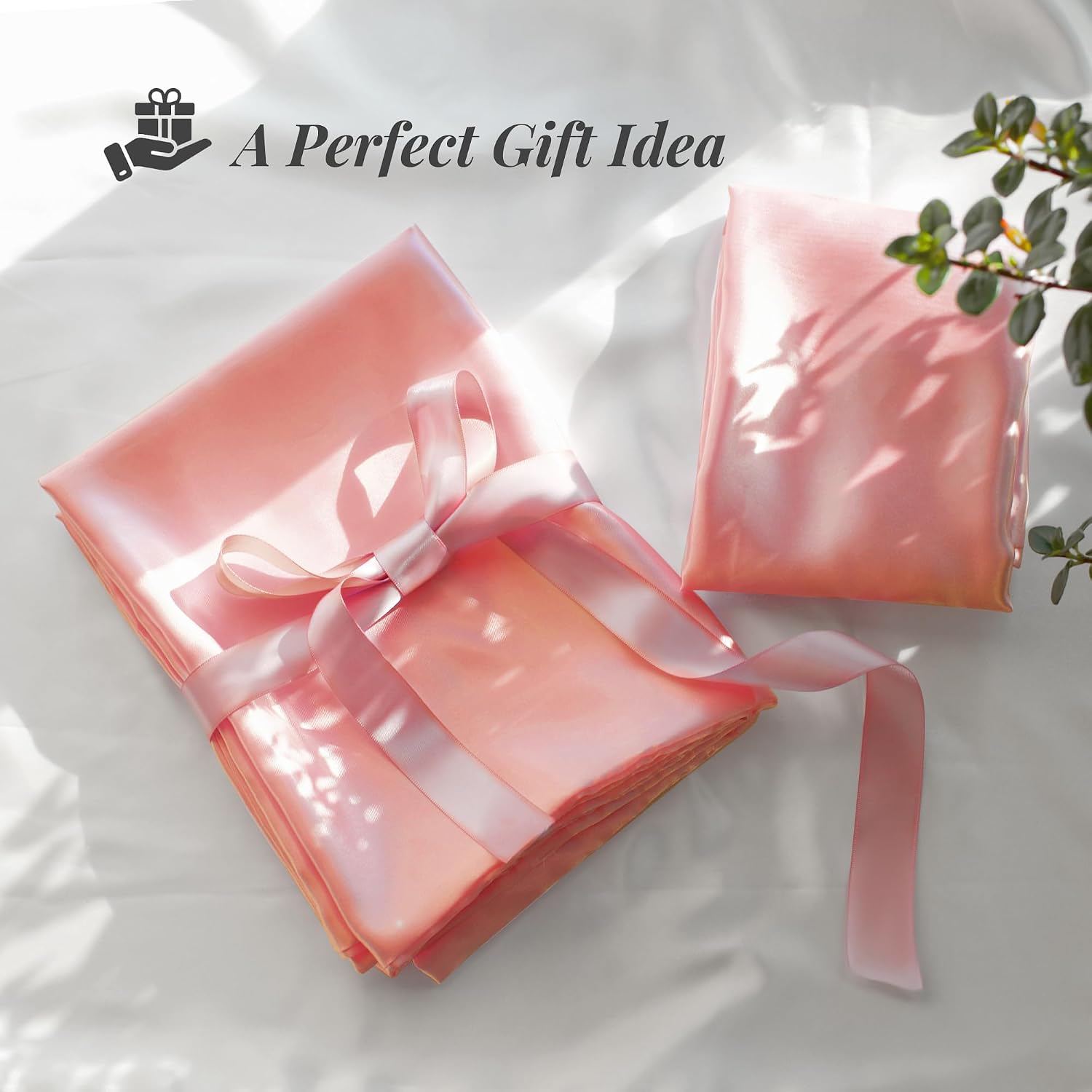 Candoury Satin Silk Pillowcase for Hair and Skin, Standard Size Set of 2 Pillow Cases, Soft Silky Pillow Covers 2 Pack with Envelope…