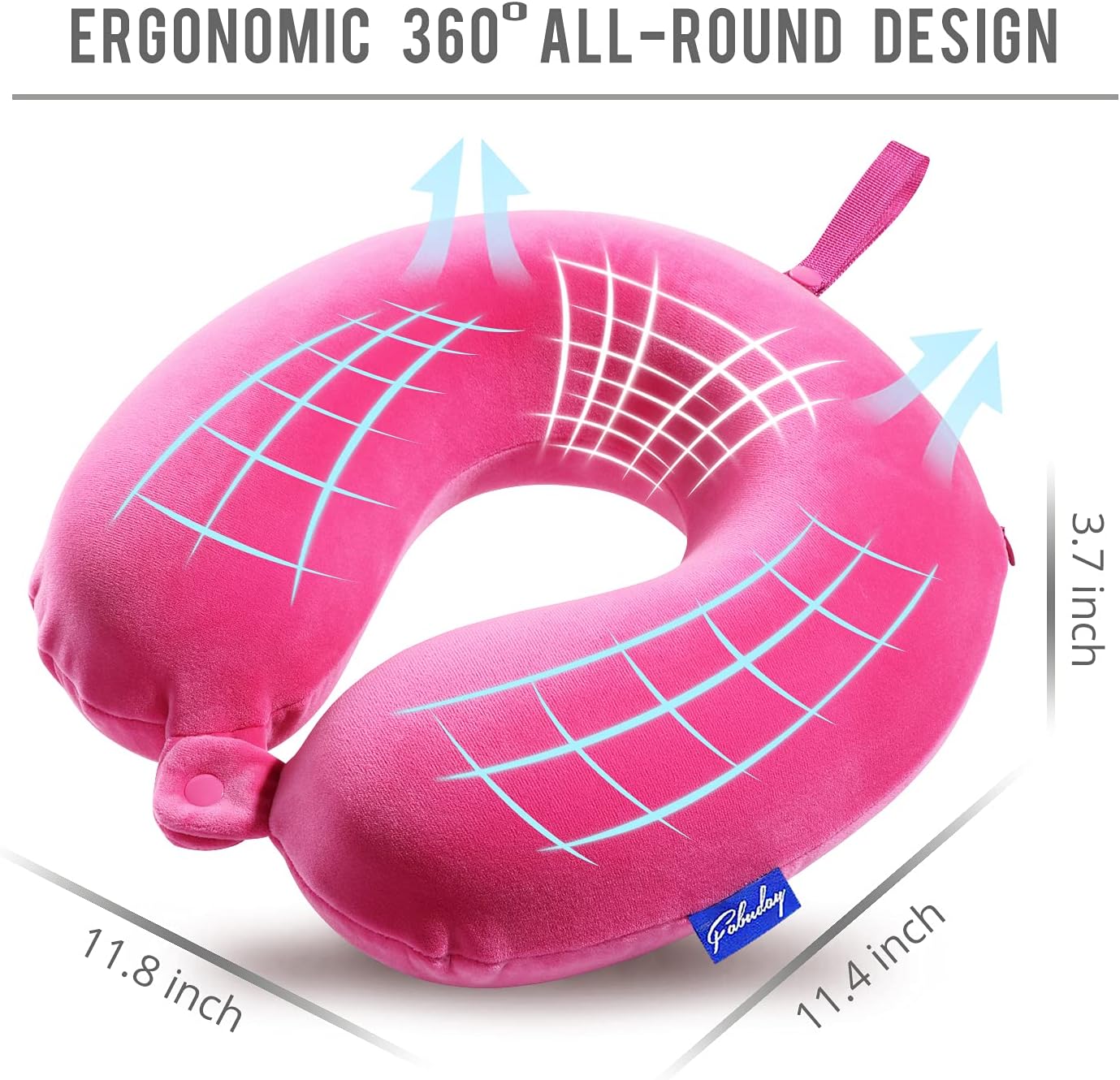 Fabuday Memory Foam Neck Pillows for Travel - Travel Neck Pillows for Airplanes with Attachable Snap Strap Soft Washable Cover, Flight Neck…
