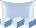 Ntbay 12 Pack Satin Standard Pillowcases for Hair and Skin, Luxurious and Silky Pillow Cases with Envelope Closure, 20 x 26 Inches, Aqua 12…