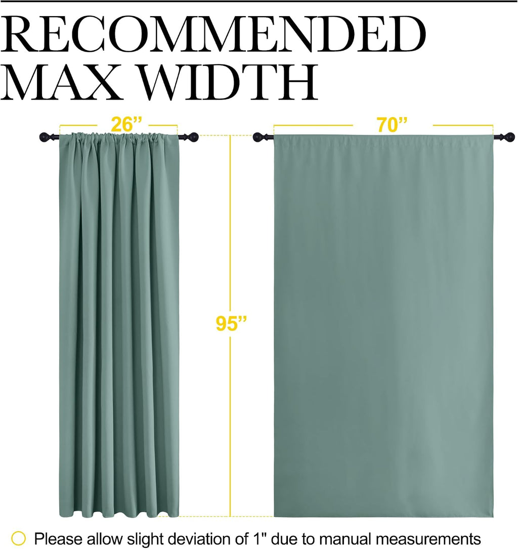 Nicetown 2 Panels Blackout Curtains, Rod Pocket Thermal Insulated Drapess for Bedroom, Privacy Protection easy maintenance Heavy Duty…