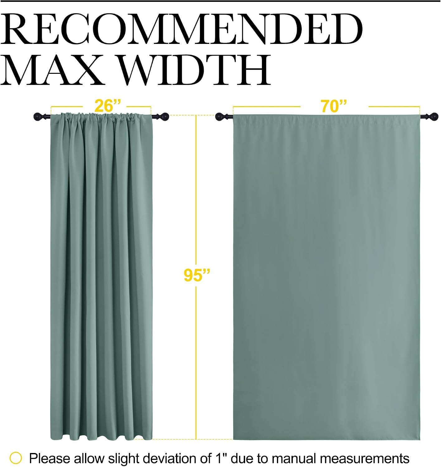 Nicetown 2 Panels Blackout Curtains, Rod Pocket Thermal Insulated Drapess for Bedroom, Privacy Protection easy maintenance Heavy Duty…