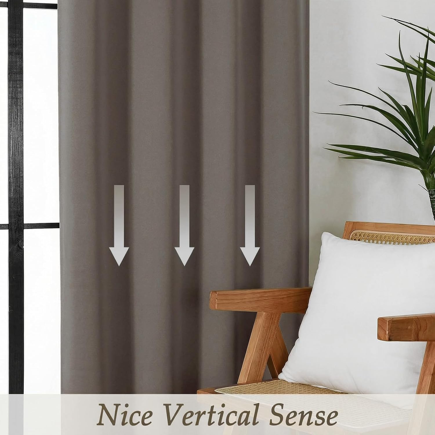 Gwine Latte Blackout Curtains for Bedroom 72 Inches Long - Thermal Insulated Noise Reducing Window Curtain Panels, Solid Room Darkening…