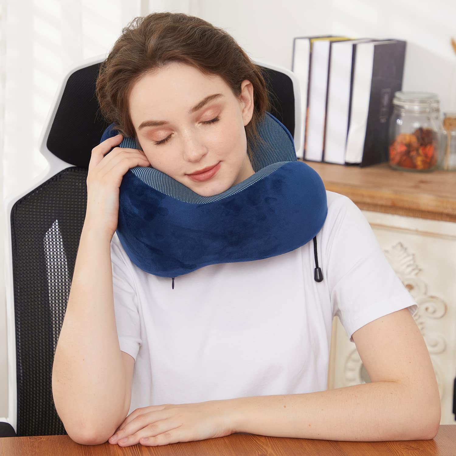 TALLGONeckPillowAlwaysHere TALLGO Travel Pillow, Memory Foam Neck Pillow Head Support Soft Pillow for Sleeping Rest, Airplane Car & Home Us…