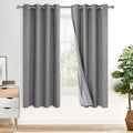 Xwzo Full Shading Blackout Curtains 72 Inches Length - Heat and Light Blocking Ring Top Window Drapes with Black Liner Backing for Bedroom…