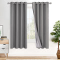 Xwzo Total Blackout Curtains 63 Inches Long - Double Layer Full Room Darkening & Energy Efficiency Grommet Window Panels with Tiebacks for…