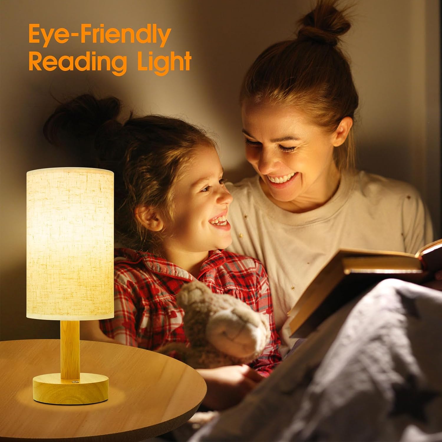 Small Cordless Touch Bedside Table Lamps Set of 2, Minimalist Dimmable Battery-Powered Desk Lamps with Round Fabric Linen Shade, Mini…