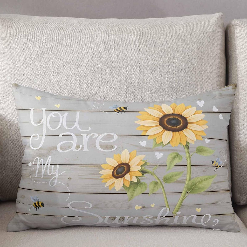 Rgaienmelw You Are My Sunshine Throw Pillow Covers Standard Size 20x26 Inches, Rectangle Decorative Pillowcase with Zipper, Yellow Sun…