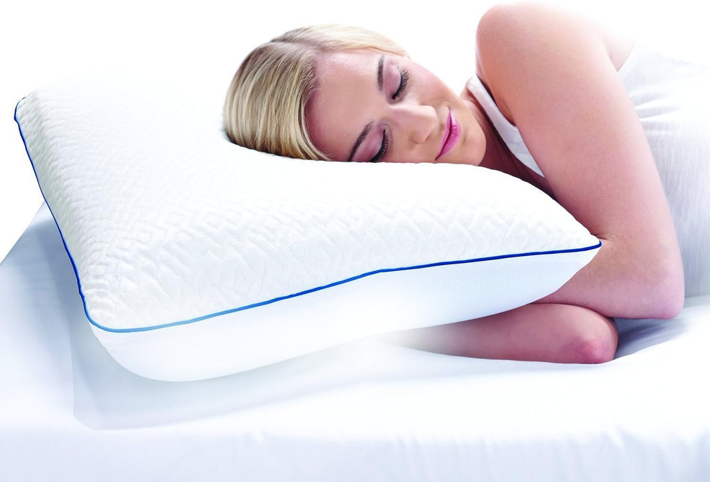 SleepInnovations Sleep Innovations Forever Gel Memory Foam Pillow, Standard Size, Cool Touch Cover and Cooling Gel Memory Foam Core, Side,…