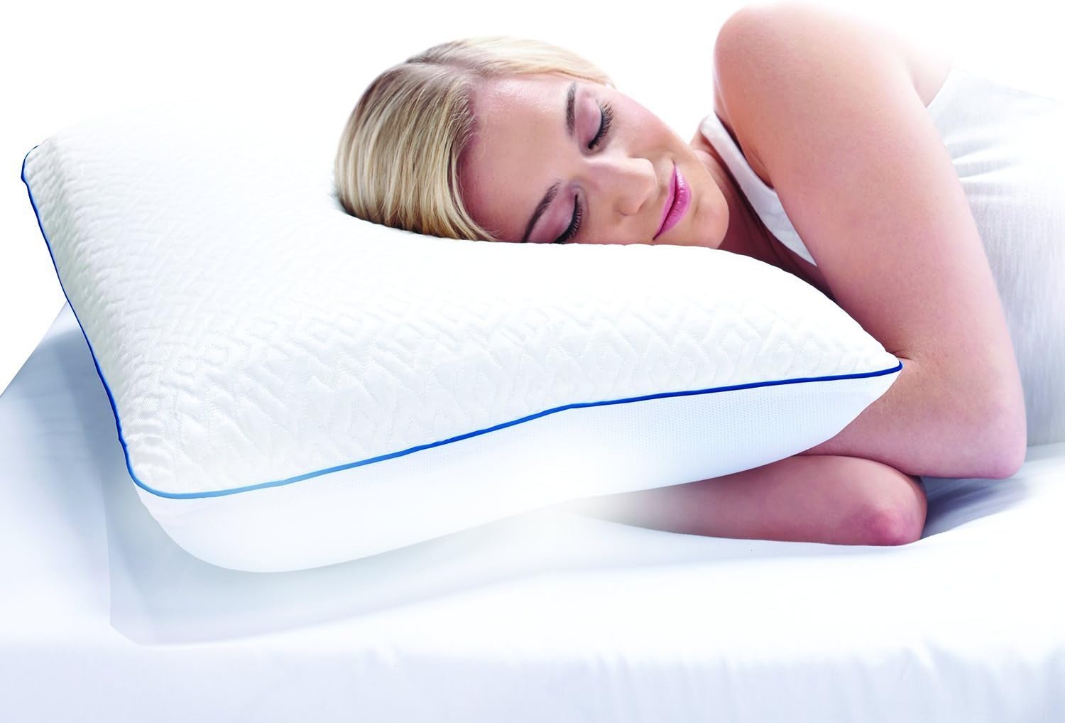 SleepInnovations Sleep Innovations Forever Gel Memory Foam Pillow, Standard Size, Cool Touch Cover and Cooling Gel Memory Foam Core, Side,…
