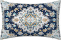 Imitation Silk Pillowcase for Hair and Skin Boho Dark Blue Ethnic Carpet 1 Pack Satin Queen Pillowcase with Hidden Zipper Cooling Pillow…