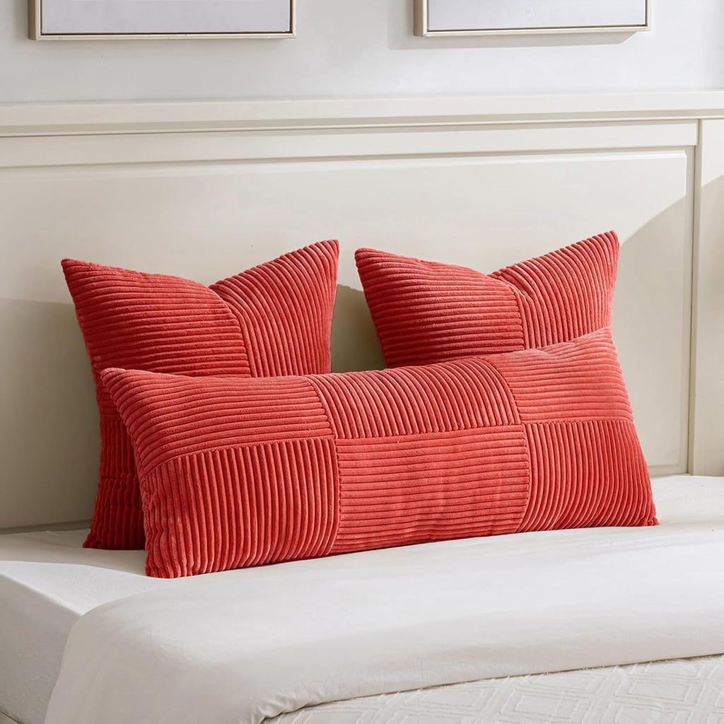Fancy Homi 2 Packs Red Decorative Throw Pillow Covers 20x20 Inch for Living Room Couch Bed Sofa, Holiday Christmas Home Decor Gift, Soft…