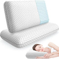 CushyOasis Memory Foam Pillows for Side, Back and Stomach Sleepers, Set of 2, Bed Pillow with Washable Cover and Breathable Mesh, Bed Pillo…