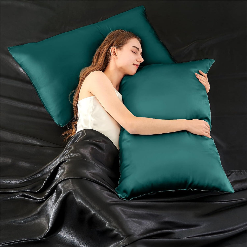 Infiixso Mulberry Silk Pillowcase for Hair and Skin, Silk Pillow Cases Standard Size with Hidden Zipper 20x26 Inches, Super Smooth and Soft…
