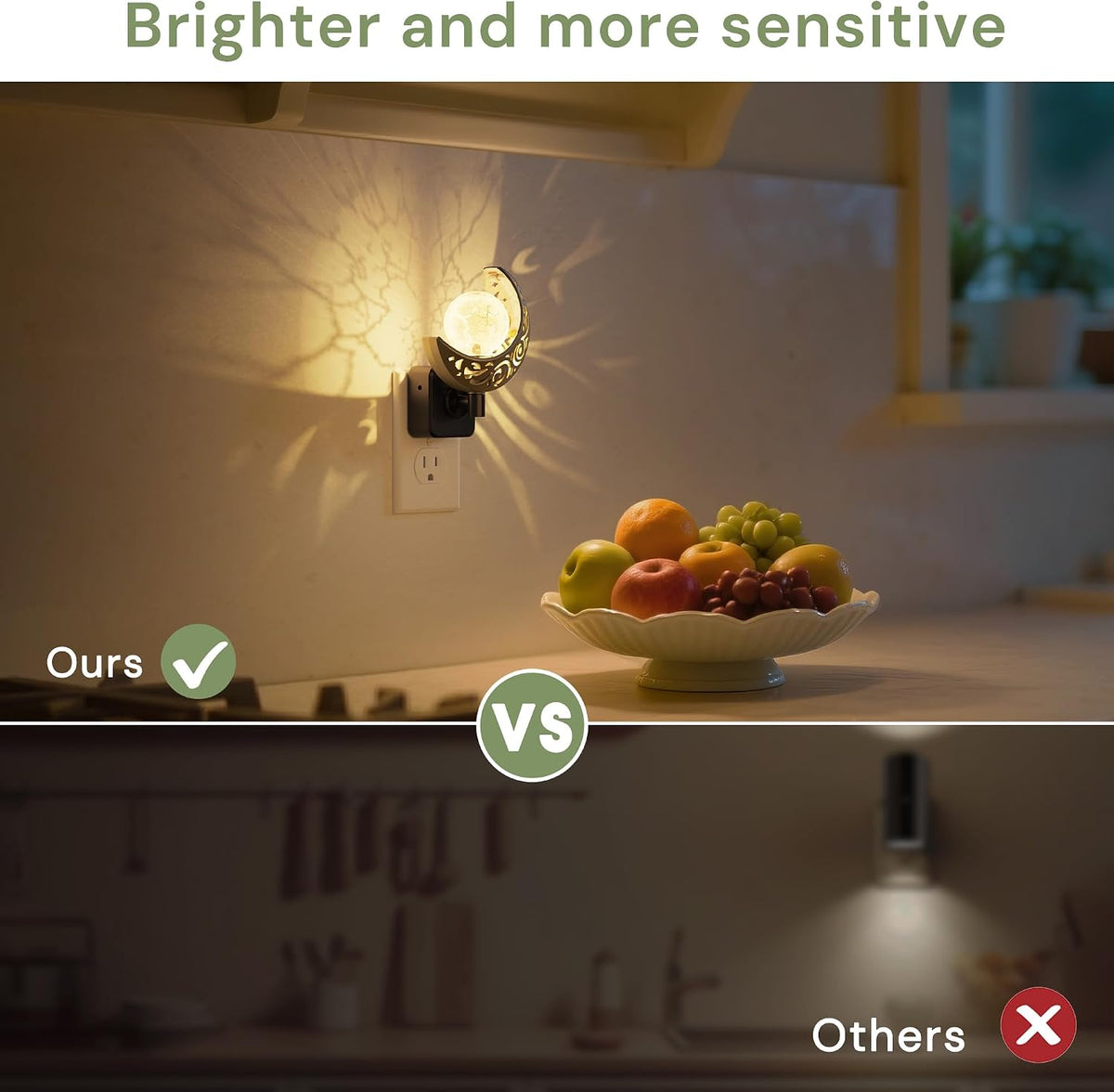 L LOHAS LED Night Lights Plug into Wall: Moon Sphere Decor Landscape Night Light, Dusk to Dawn Sensor Glass Globe Nightlight, 0-100LM…