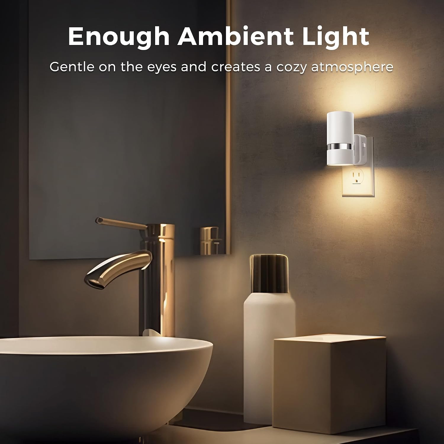 L LOHAS LED Night Lights Plug into Wall, Plug in Night Light with Light Sensor, Dimmable 0-100LM, Soft White 3000K, Wall Sconce-Style…