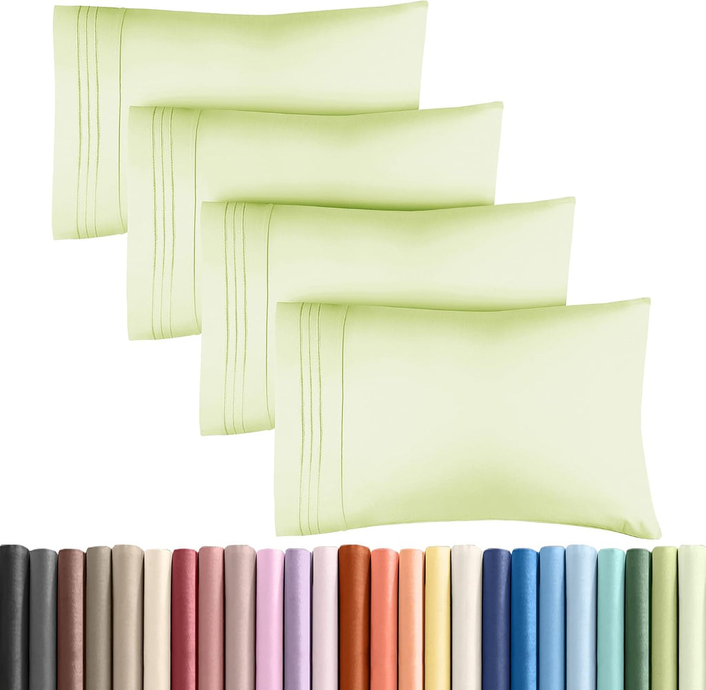 King Pillow Cases Set of 4 - Ultra Soft Hotel Quality Pillowcase Covers - Comfy, Cozy & Wrinkle Free - Shrinkage & Fade Resistant…