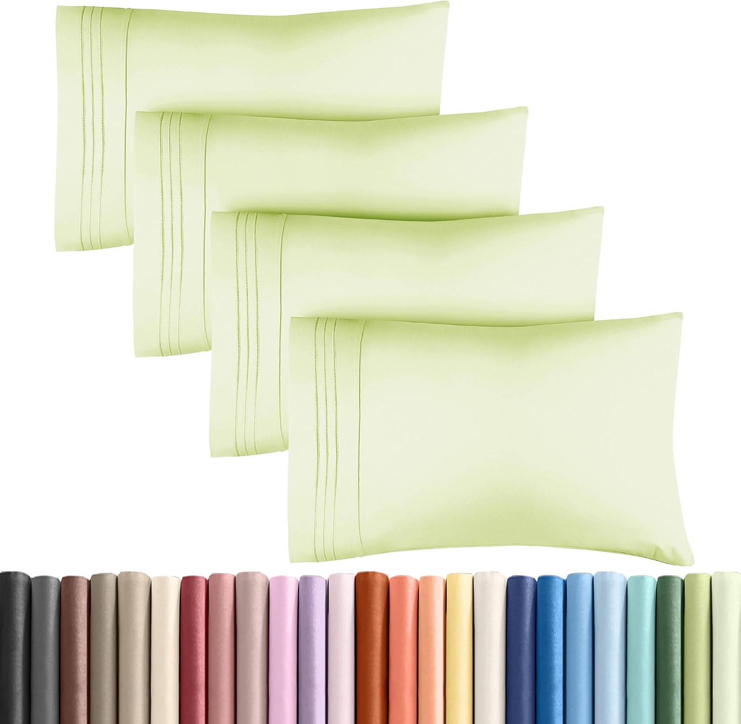 King Pillow Cases Set of 4 - Ultra Soft Hotel Quality Pillowcase Covers - Comfy, Cozy & Wrinkle Free - Shrinkage & Fade Resistant…