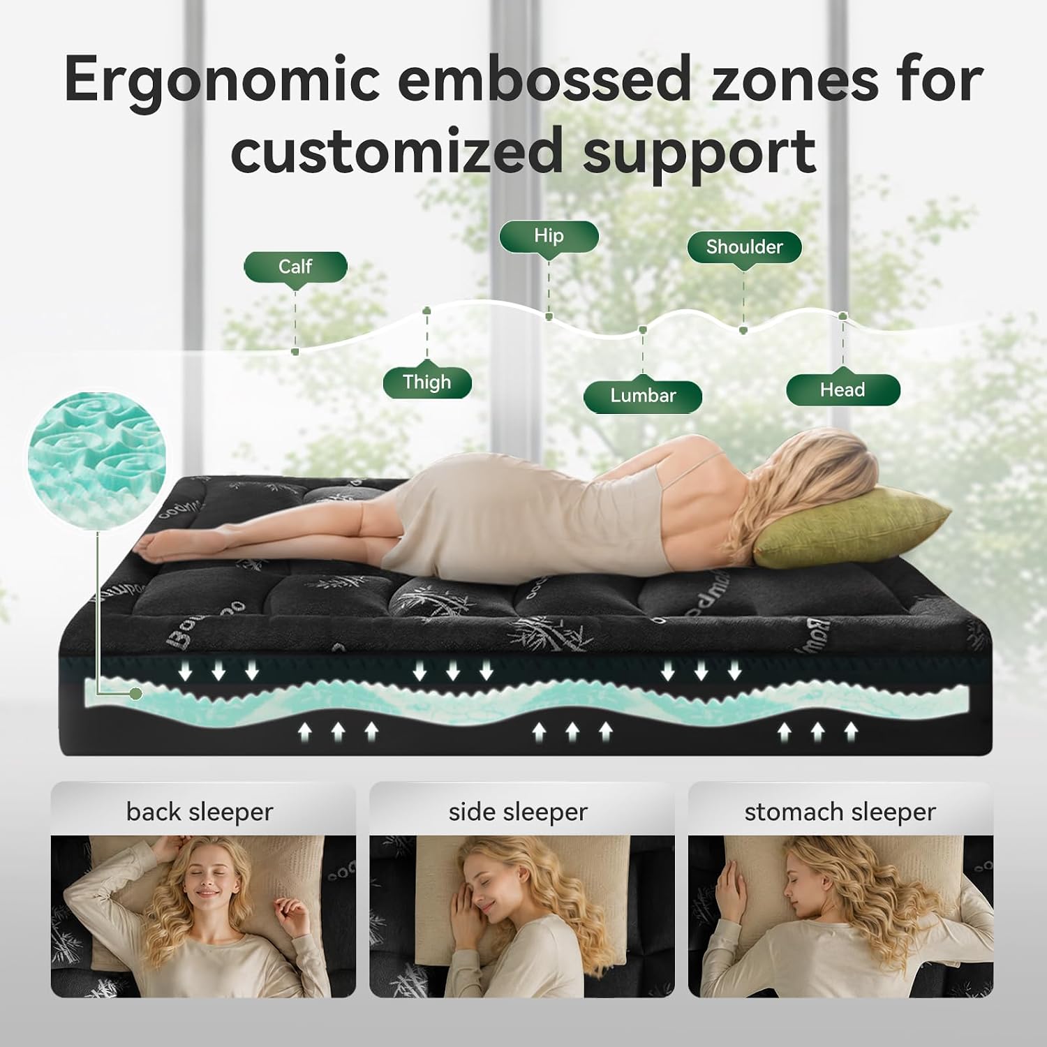 NiceSleepPlusLife Dual Layer 4 Inch California King Size Mattress Topper - 2" Gel Cooling Memory Foam and 2" Ultra Soft Pillow Top, Viscose…