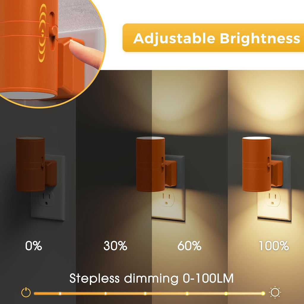 L LOHAS LED Night Light, Modern Night Lights Plug into Wall, 2 Pack Dusk to Dawn Sensor Nightlights, 3000K 0-100LM Adjustable Brightness…