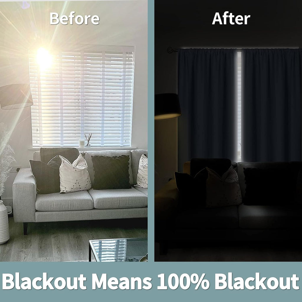 BGment Blackout Curtains for Bedroom 2 Panels Set, 100% Black Out Bedroom Curtains Thermal Insulated Rod Pocket Double Layer Window…