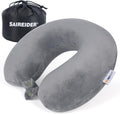 Saireider Travel Pillows for Sleeping Airplane 100% Pure Memory Foam Neck Pillow for Airplanes Washable Cover with Storage Bag (Grey) 6.3 i…