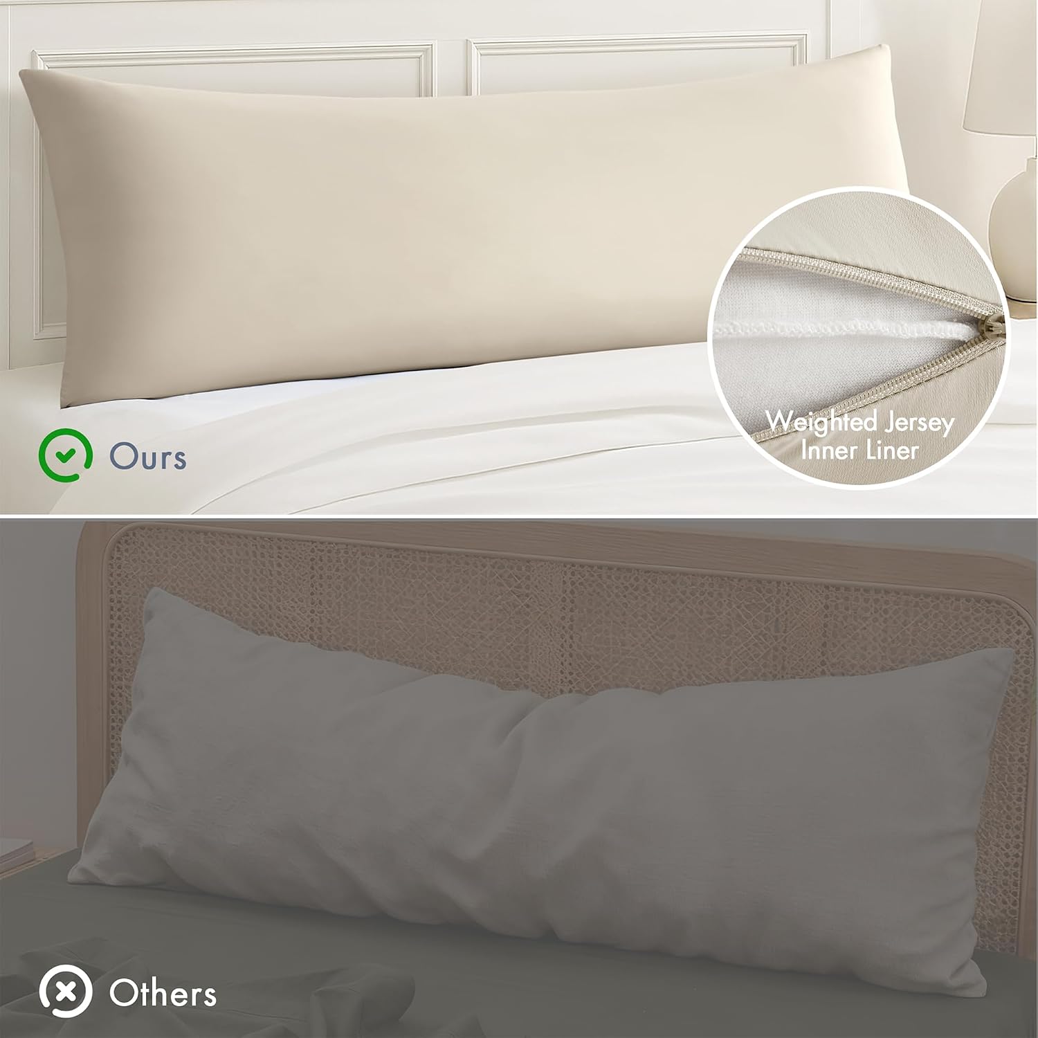 Madisonpark Madison Park Cooling Body Pillow for Side Sleepers & Hot Sleepers, 20"x54" Full Body Pillow with Memory Foam Fill, Pregnancy &…
