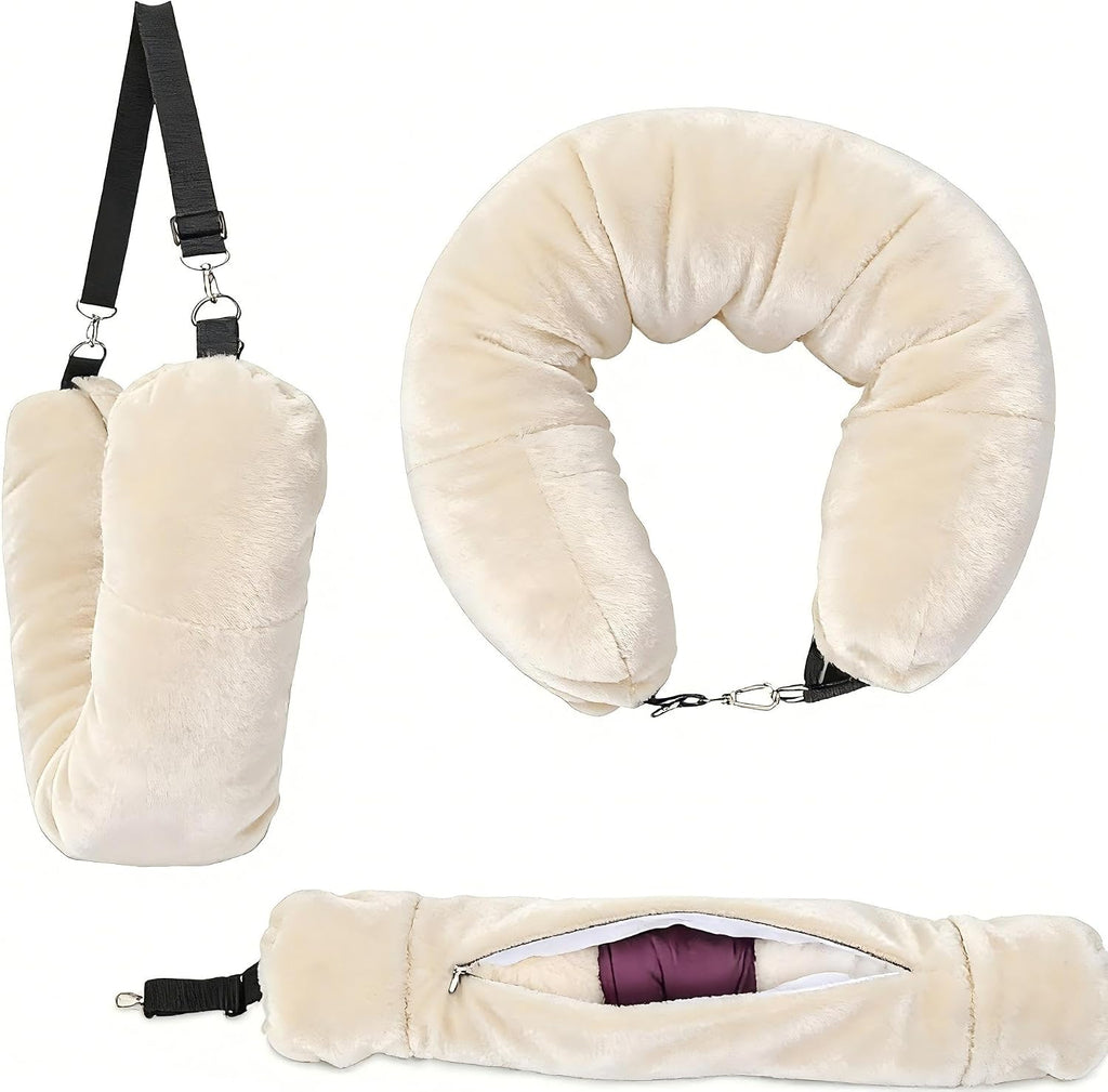 Stuffable Travel Pillow, Stuffable Neck Pillow for Travel, Neck Pillow Stuffed with Clothes Storage - No Extra Baggage Fees, Fits 5+ Days…