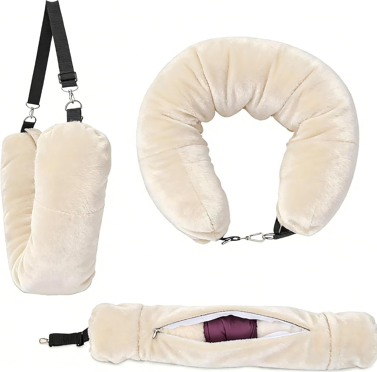 Stuffable Travel Pillow, Stuffable Neck Pillow for Travel, Neck Pillow Stuffed with Clothes Storage - No Extra Baggage Fees, Fits 5+ Days…