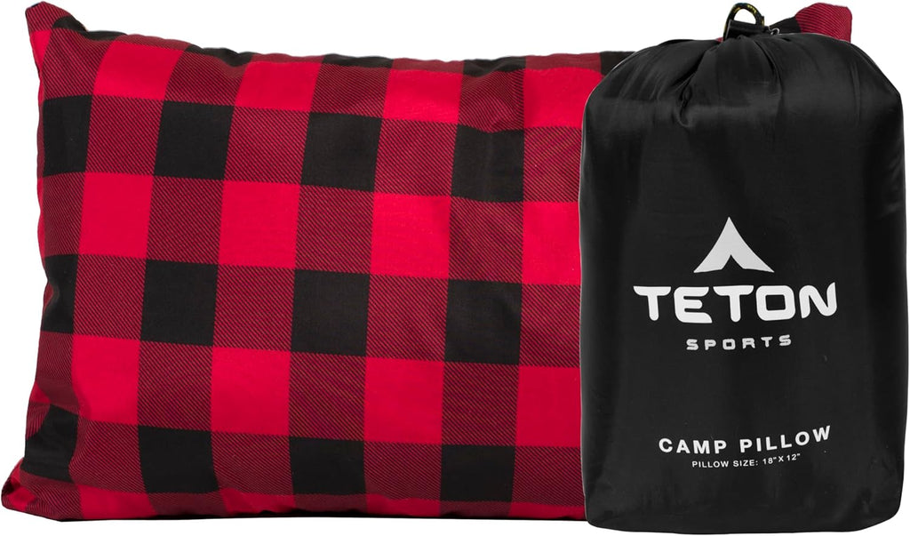 Teton Sports Camp Pillow; Great for Travel, Camping and Backpacking; Washable, Black 1 Count Cotton Black