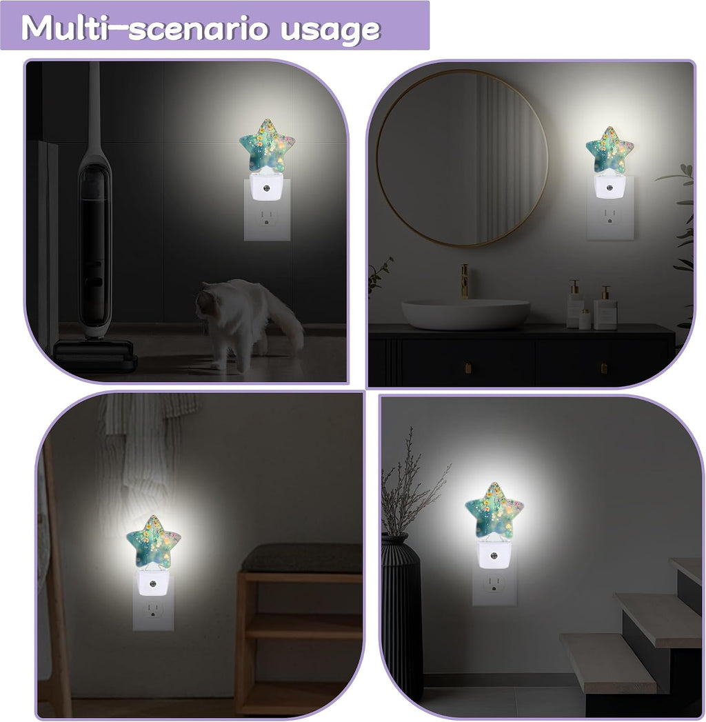Night Light, Abstract Flowers Night Lights Plug into Wall Spring Floral Decorations for Bedroom Bathroom, Dusk to Dawn Sensor Kitchen…