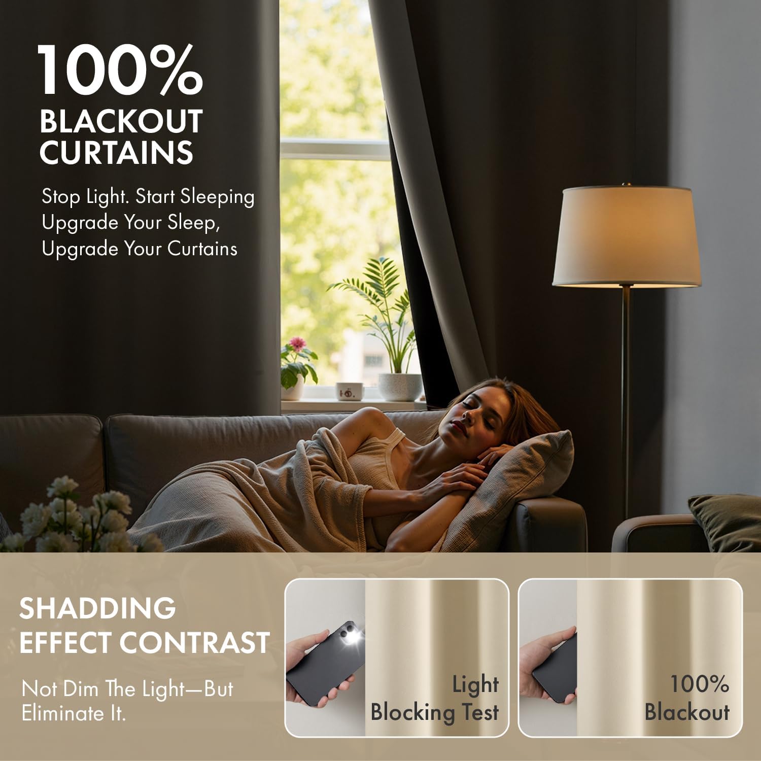 Miulee Cream Beige 100% Blackout Curtains for Bedroom 72 Inch Long, 2 Thick Layers Thermal Insulated Black Out Window Curtains with Black L…