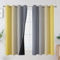 Estelartextiler Ombre Gray and Yellow Blackout Curtains 63 Inch Length 2 panels, Full Room Darkening Curtains for Kids Room, Grommet Therma…