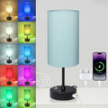 Unicozin Table Lamp for Bedroom, 3 Color Temperatures, 7 RGB Colors, Adjustable Brightness, Dual USB Charging Ports, Ambience Nightstand…