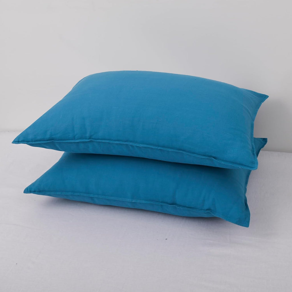 Chuffed Linen Pillowcases 2 Pack 100% Linen Standard Pillow Cases, Breathable and Cooling Washed Pillowshams with Zipper Closure, 20x30 Inc…
