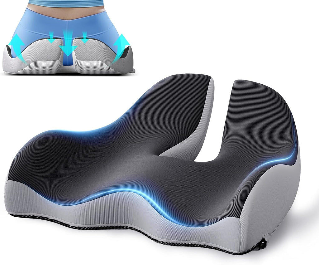 Benazcap X Large Memory Seat Cushion for Office Chair Ergonomic Cushions Butt Pillow for Pressure Relief Sciatica & Memory Foam for Long Si…
