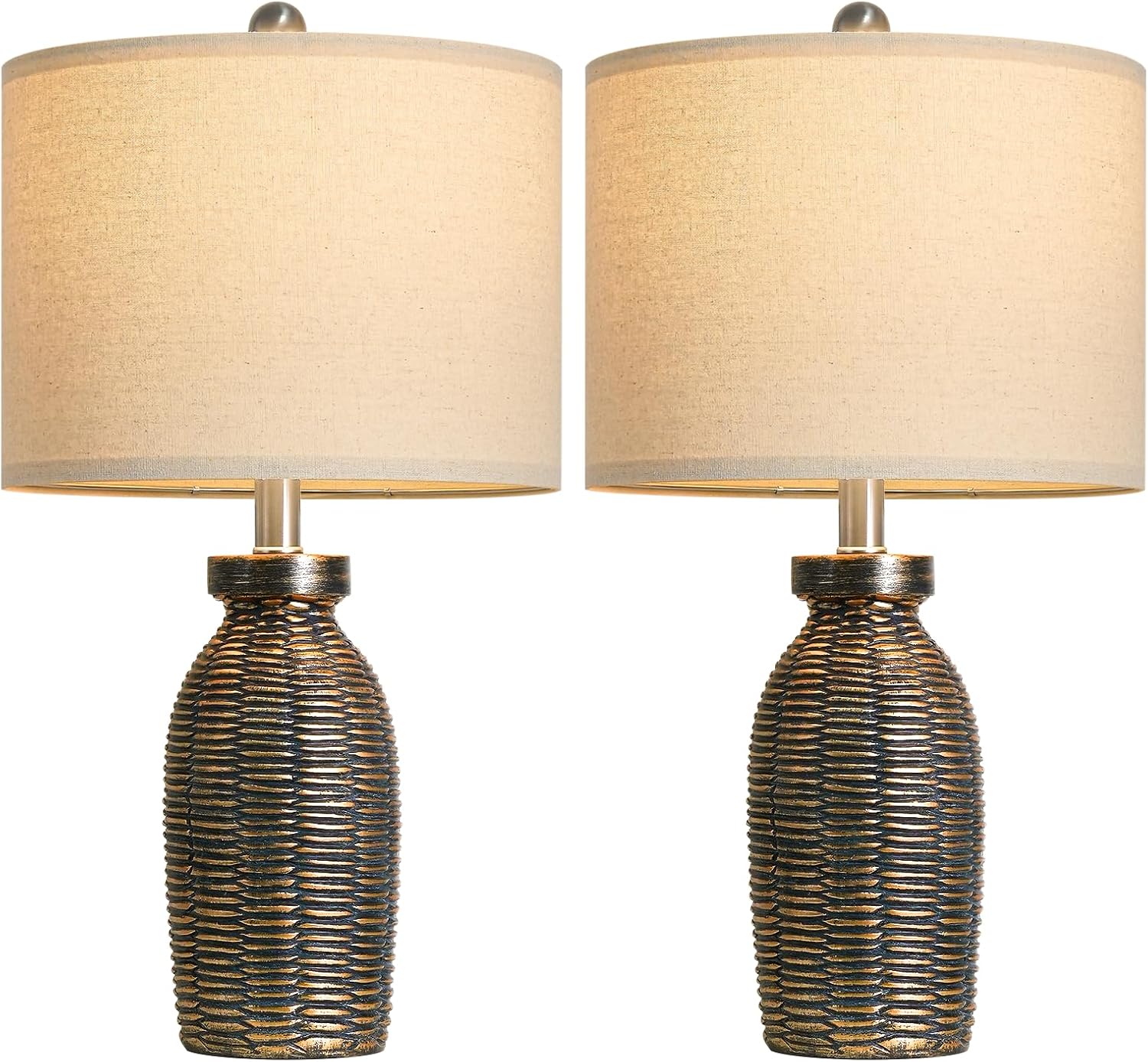 22.75" Table Lamps for Living Room Small Lamps for Bedroom Bedside Lamps Set of 2 Boho Lamps for Night Stands Nightstand Lamp Farmhouse…