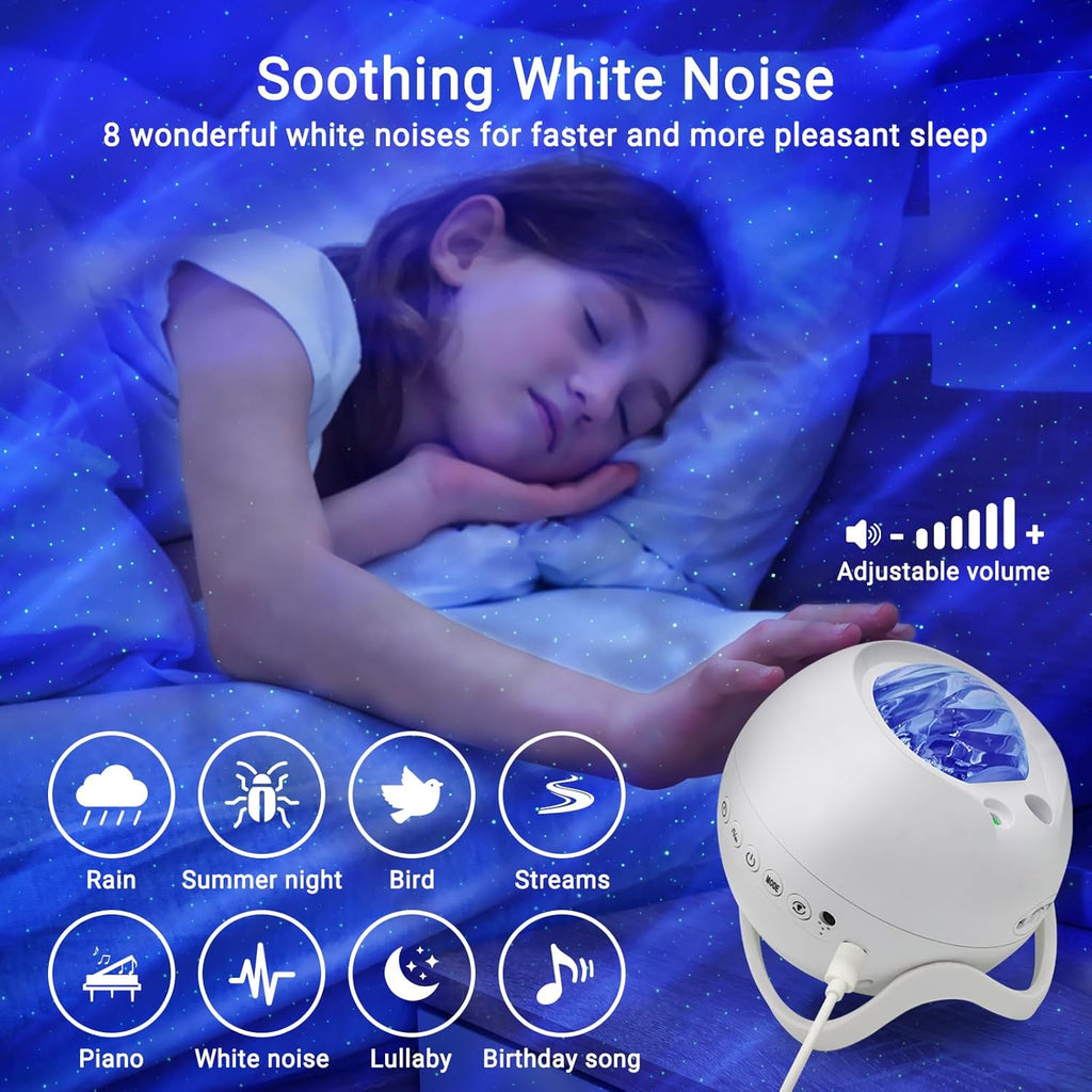 HERHOTER Star Projector, Northern Lights Projector, with Bluetooth Speaker, White Noise, Remote Control, Night Light, for Game Room, Adults…