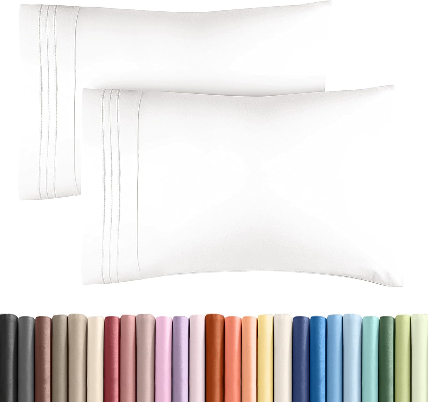 King Pillow Cases Set of 2 - Ultra Soft Hotel Quality Pillowcase Covers - Comfy, Cozy & Wrinkle Free - Shrinkage and Fade Resistant…