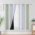 Estelartextiler Estelar Textiler Sage and Greyish White Blackout Curtains & Drapes for Bedroom, Thermal Insulated Ombre Blackout Drapes, Ro…