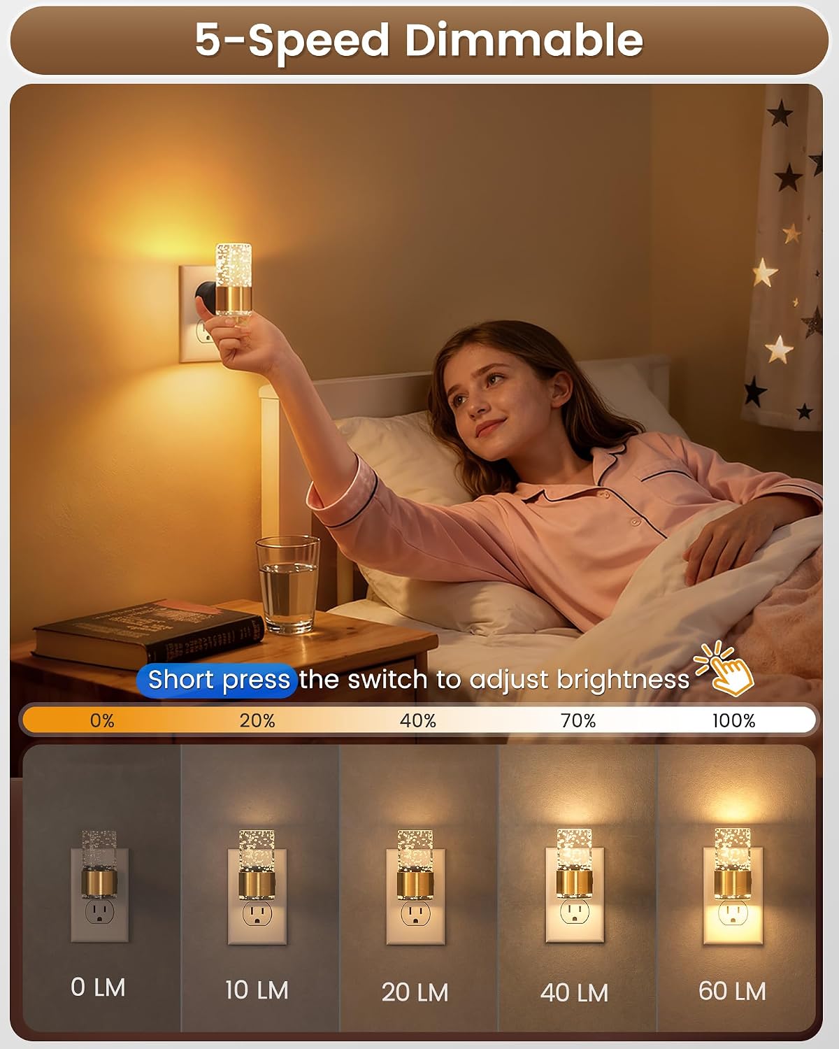 Niorsun Night Light Plug into Wall, Dimmable Nights Lights with 3 CCT & 5 Brightness Levels, Acrylic Plug in Night Light, Auto Dusk to…