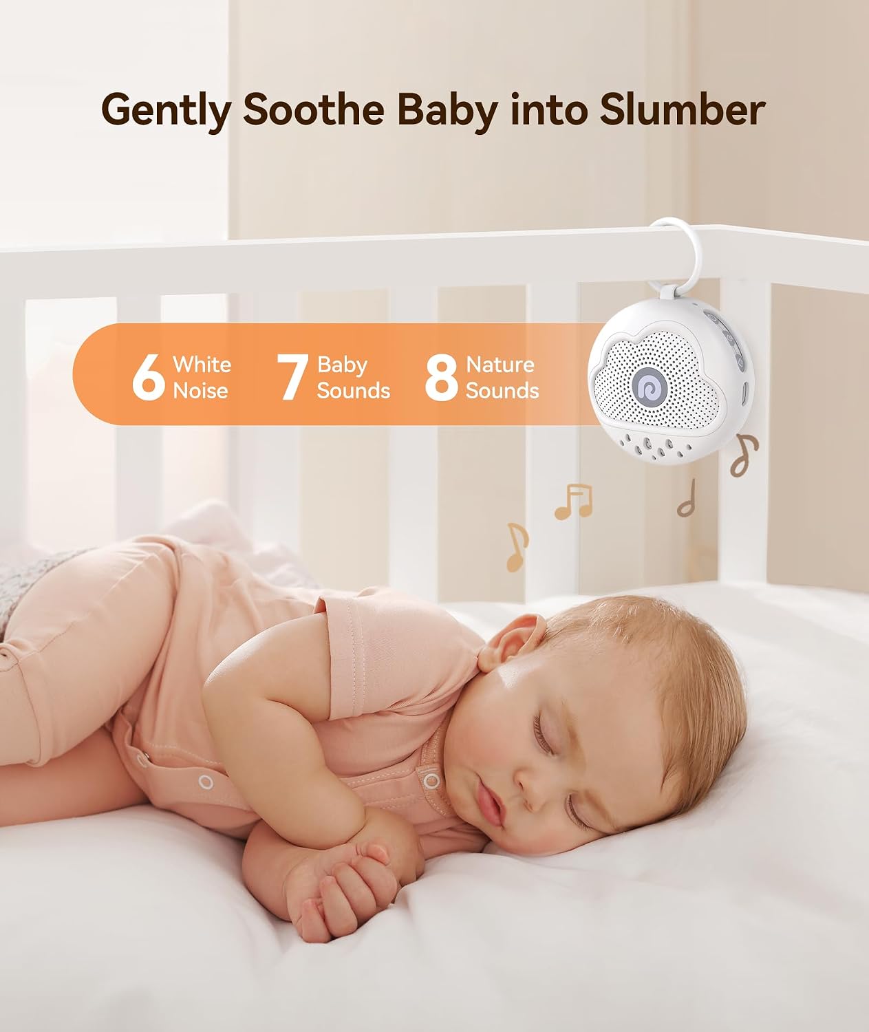 Dreamegg White Noise Machine - Portable Sound Machine Baby with Safe Silicone Cover, Features Powerful Battery, 21 Soothing Sound, Noise Ca…