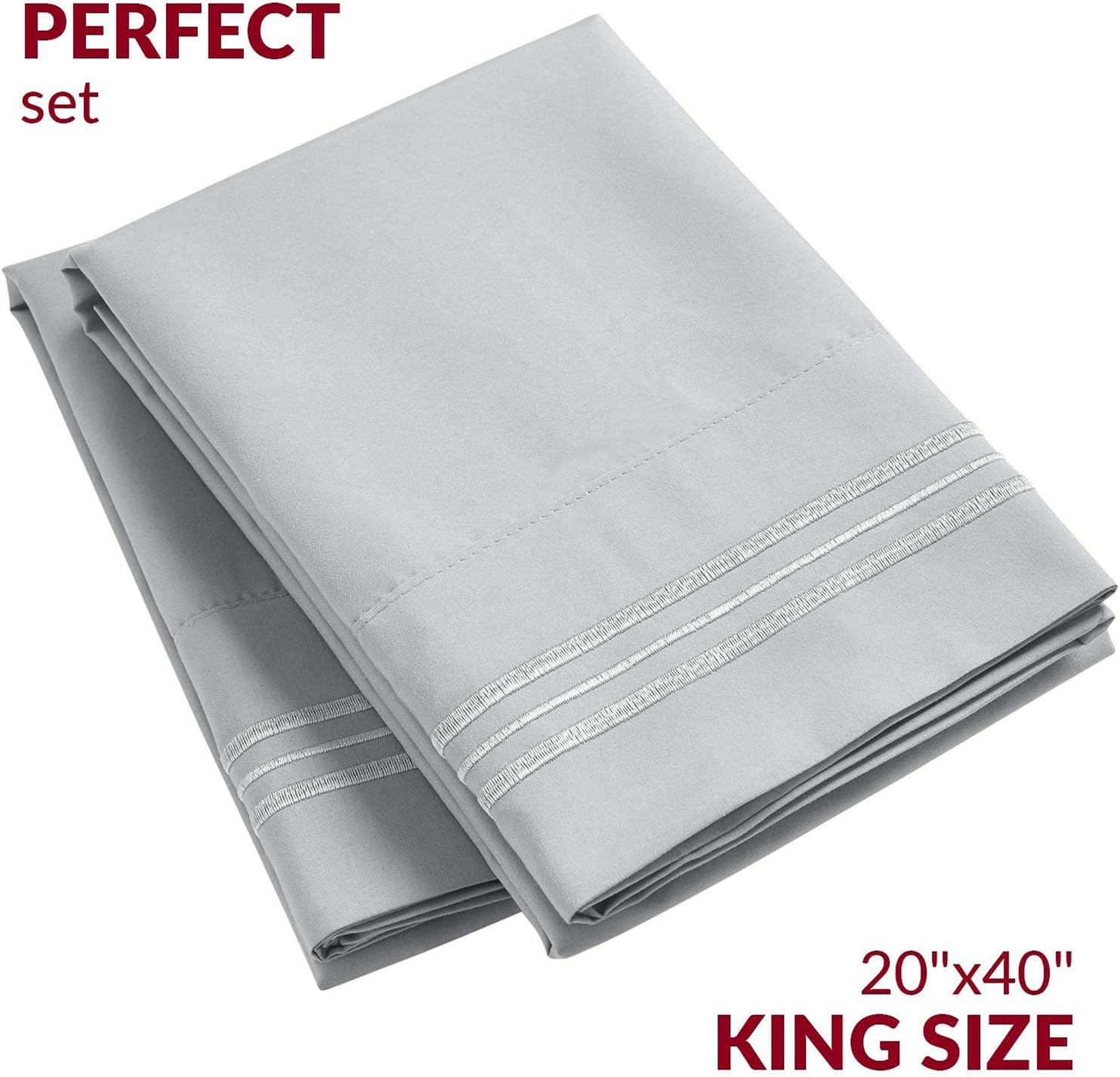 Mellanni Pillow Cases - Luxury, Extra Soft, Cooling Pillow Covers - 2 PC Iconic Collection Pillowcases - Envelope Closure (King 20" x 40",…
