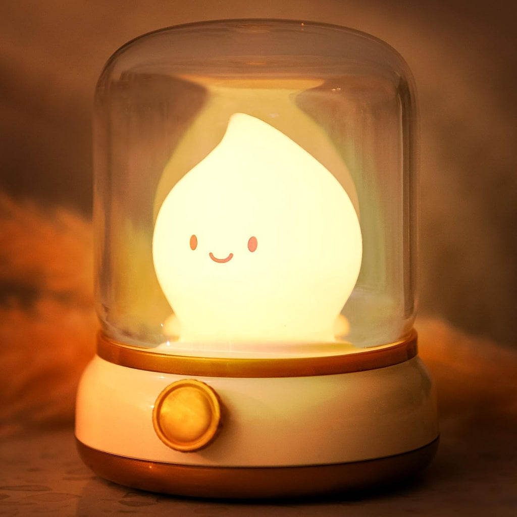 WANIDEA Flameless Candles Lamp, Led Candles, Cute Kerosene Lamp, Silicone Flame Amber Light, Adjustable Dimmable Rechargeable Night Light…